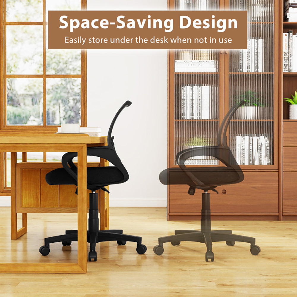 Mid-Back Mesh Office Chair Ergonomic Computer With Lumbar Support