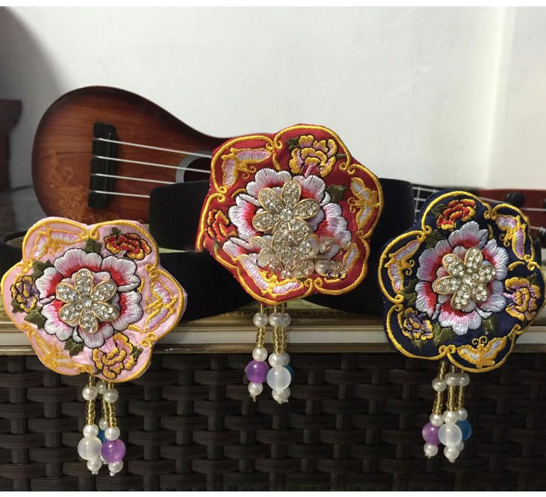 Embroidered Flower Headband Hair Accessory
