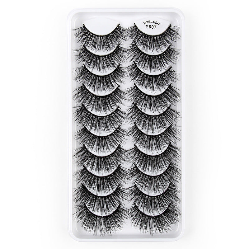 3D Imitation Mink False Eyelashes Natural Length - Pack of 10 Pairs