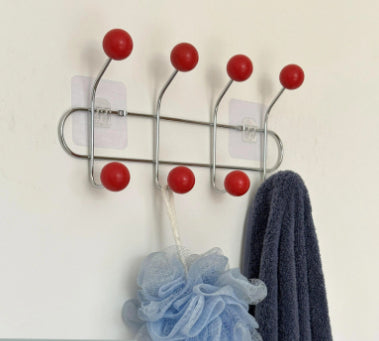 Nordic-Style Wall-Mounted Metal Coat Hook Rack - No-Drill, Modern Home Storage