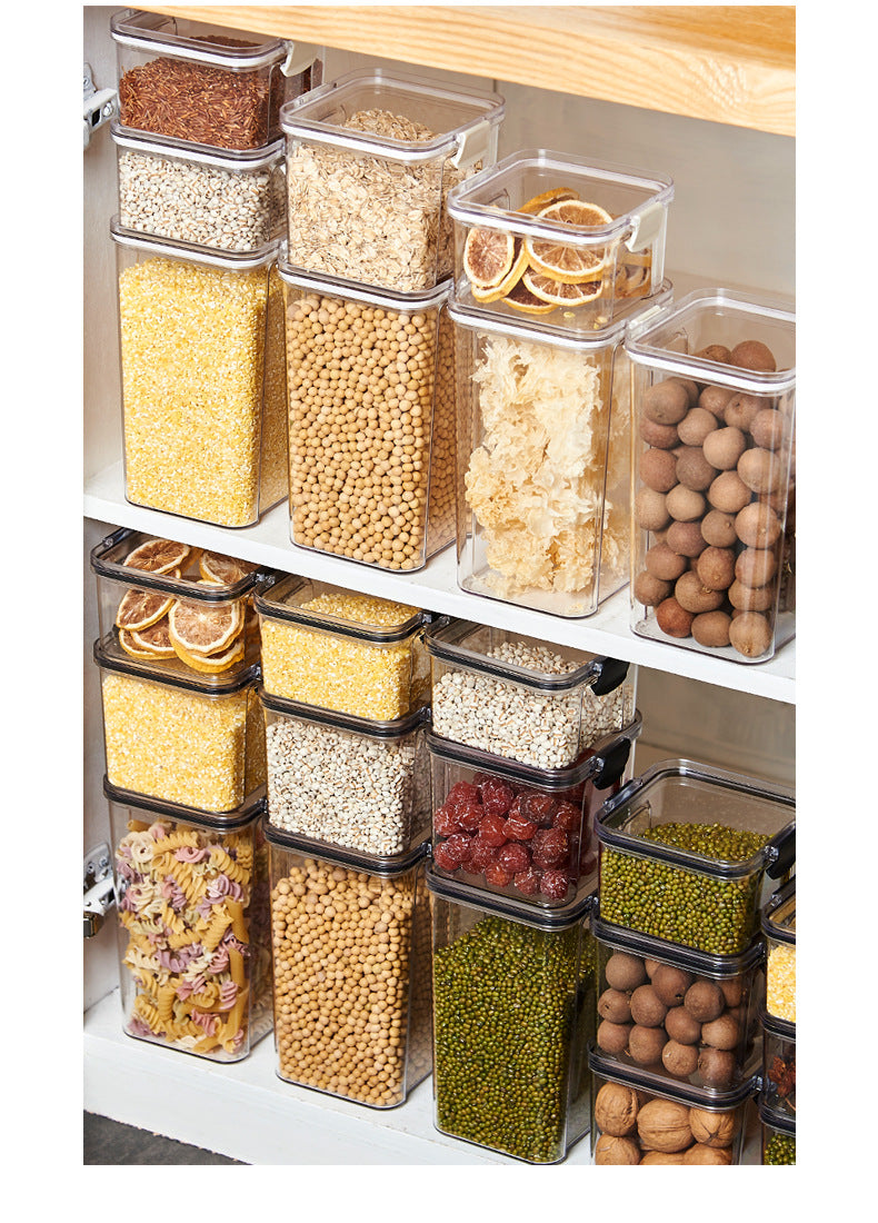 Food Grade Plastic Grain Storage Canisters with Sealed Lid - Stackable Food Containers