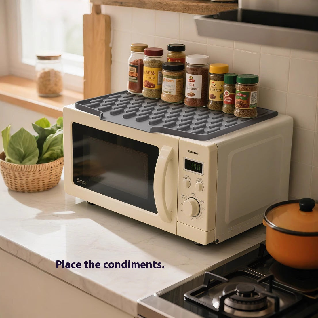 Silicone Drainage Mat for Kitchen Countertop Heat Insulation and Drying