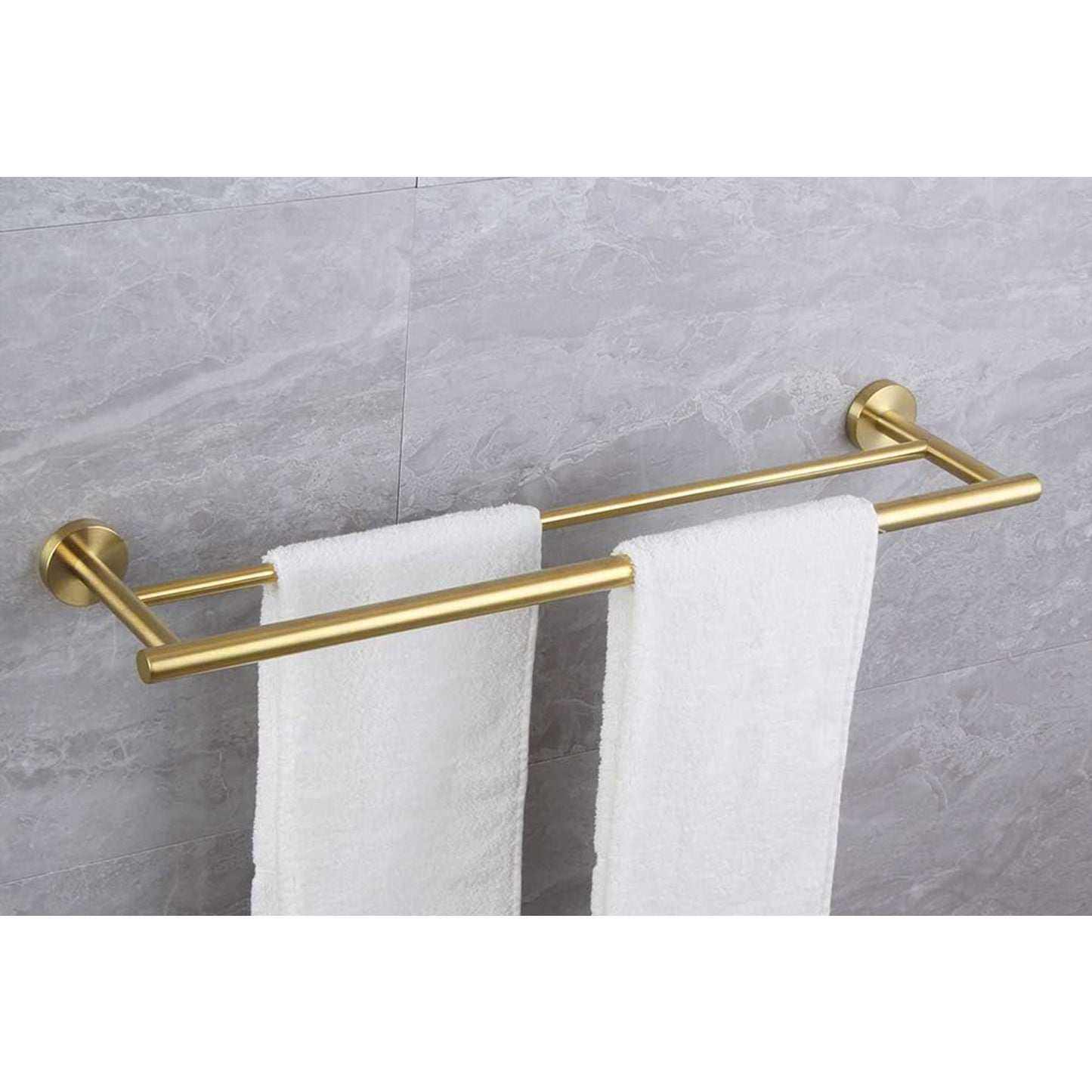 23.6" Wall Mounted Towel Bar - Brushed Gold Stainless Steel
