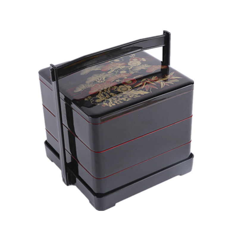 Three-Layer Japanese-Style Portable Lunch Box with Food-Grade ABS