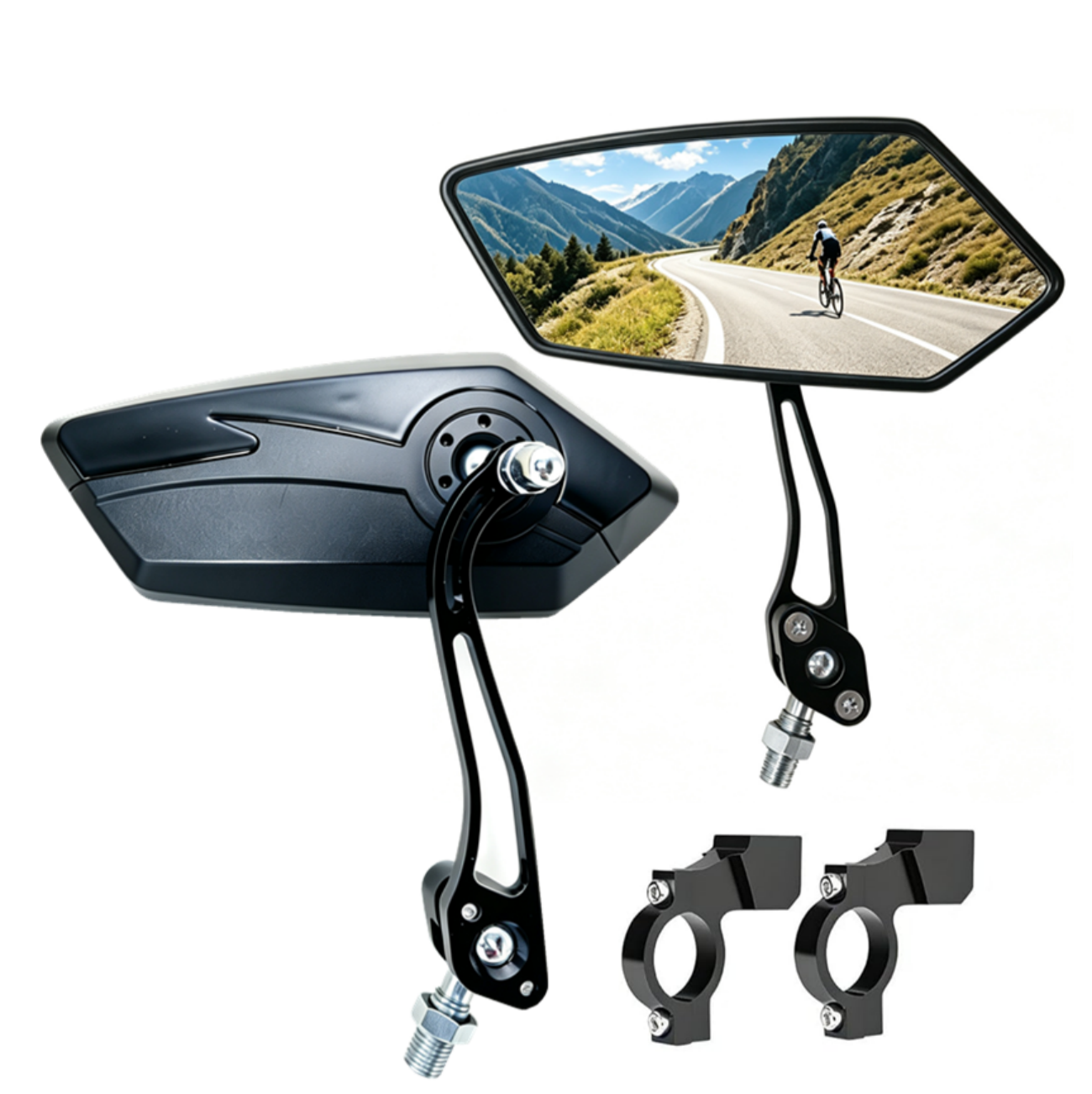 Adjustable Bicycle Mirrors - Wide Angle Rearview for Safety