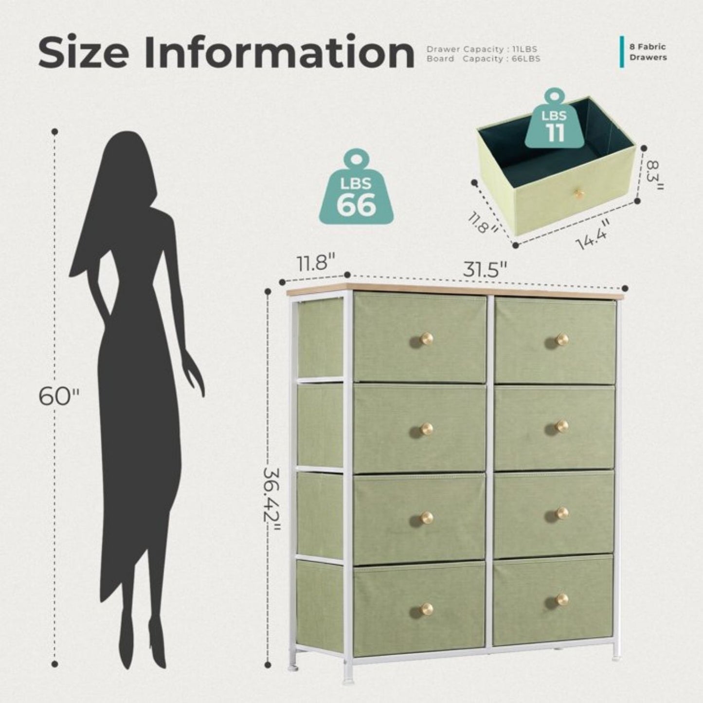 Fabric Dresser - Versatile Chest of Drawers for Bedroom & Entryway