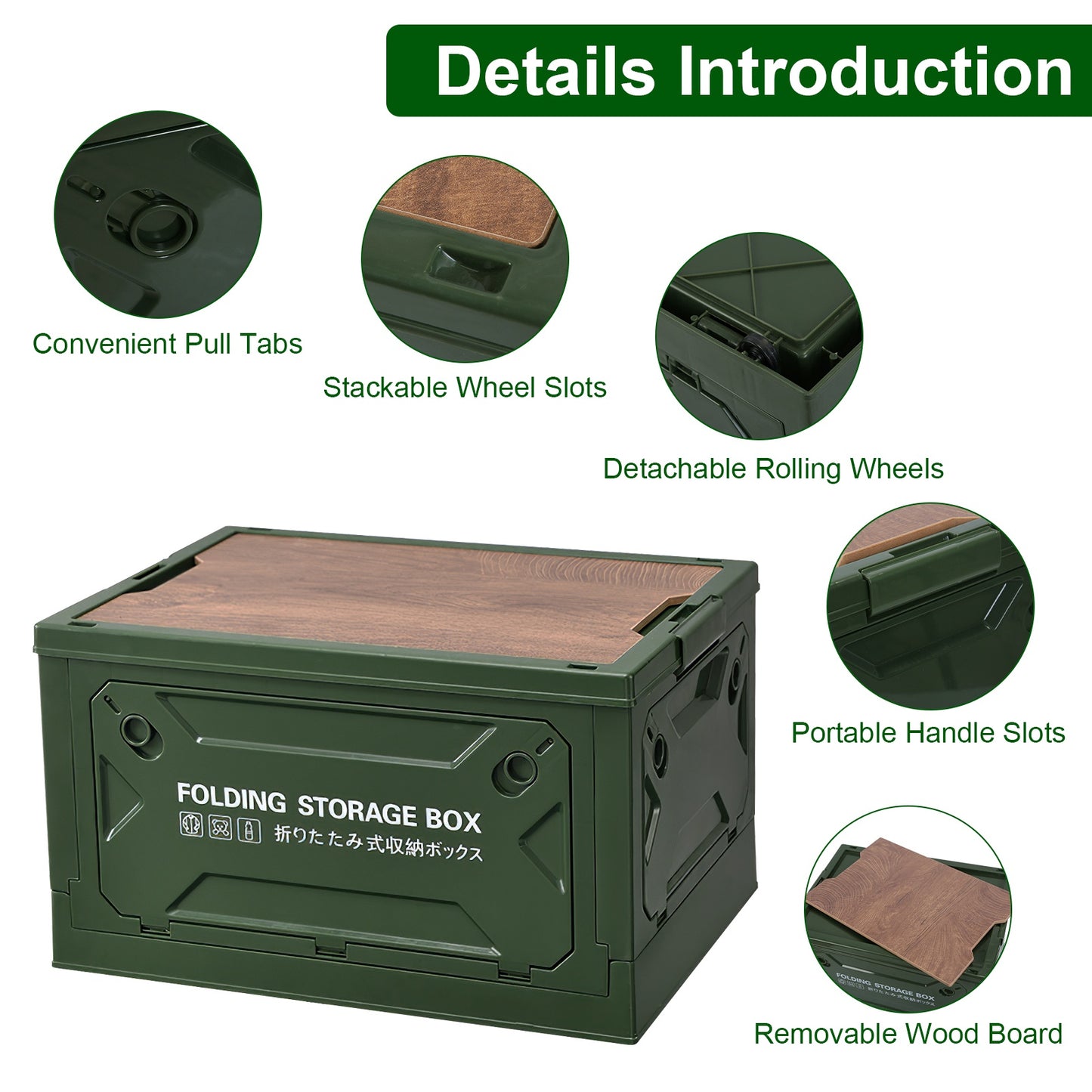 1Pc Folding Storage Bin For Home OrganizationCamping Collapsible