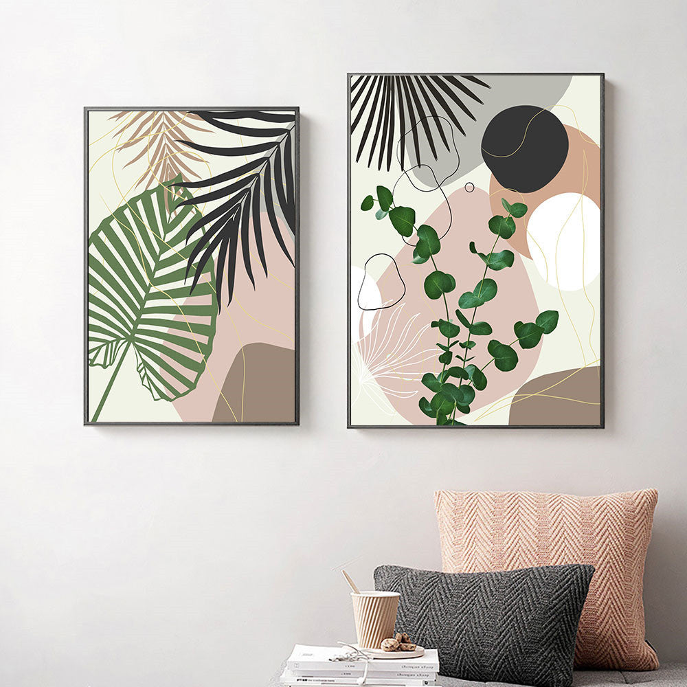 Tropical Plant Leaf Wall Art Canvas Painting - Various Sizes & Styles
