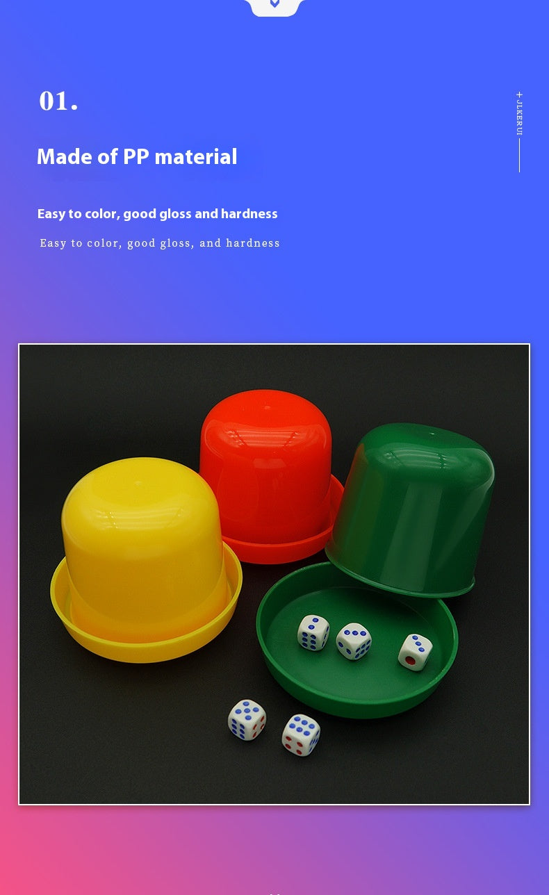 Multi-Color Child and Adult Dice Cup Set with Stand - Party & Game Accessory