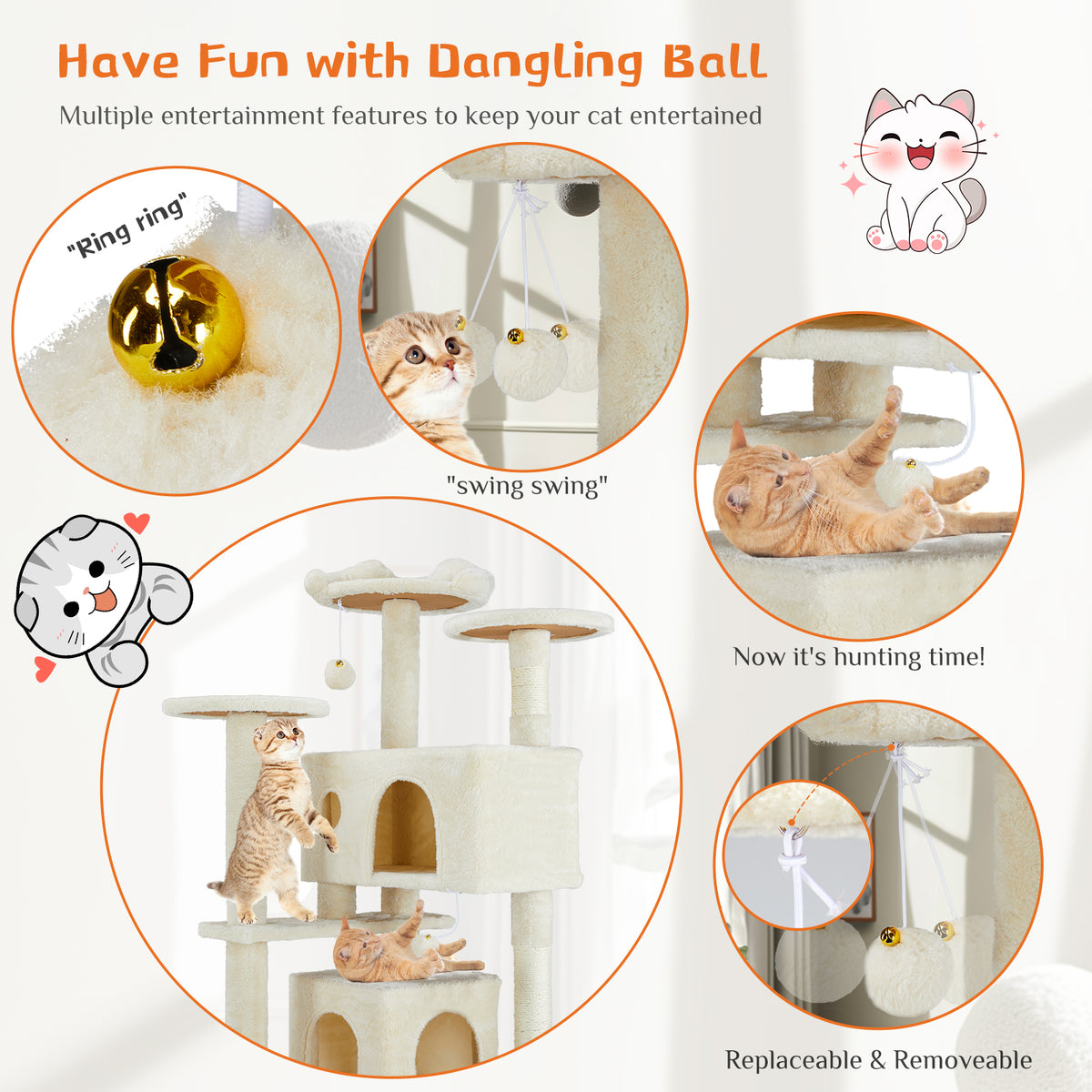 Multi Functional Cat Treehouse & Climbing Frame for Cats - Large Play Structure