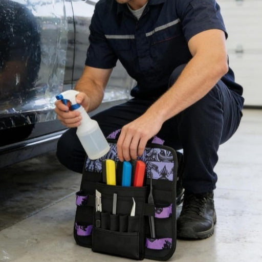 Large Waterproof Storage Bag 12 Inch Oxford Cloth Black and Purple