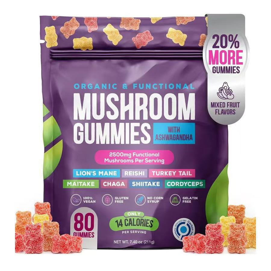Mushroom Soft Candy Dietary Supplement - 80 Tablets