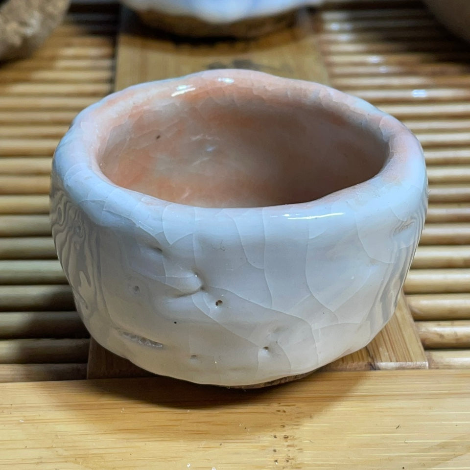 Ice Cracked Tea Cup Set - Small Japanese Style Pottery Drinkware with Variations