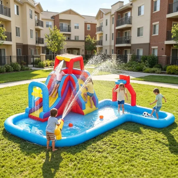 Inflatable Bounce House with Slide - Fun for Kids Ages 3-8