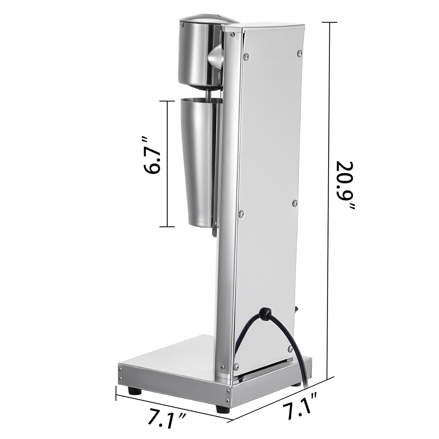 Stainless Steel Electric Milkshake Maker Kit - 180W, 2-Speed, 800ml Capacity
