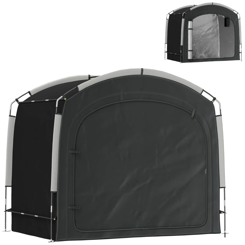 Portable Waterproof Bike Storage Tent for 3-4 Bicycles - Black Garden Shed