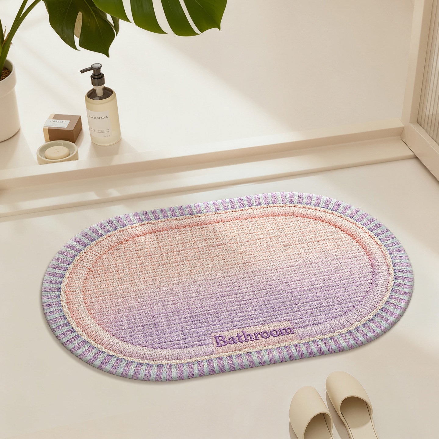 Water-Absorbent Non-Slip Bathroom Floor Mat - Stain-Resistant Home Textile