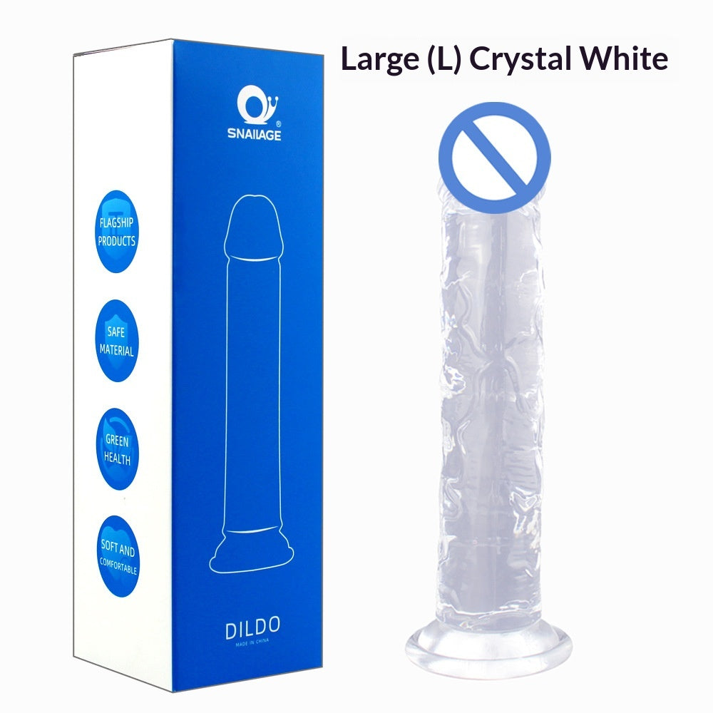 Egg-Free Crystal Clear Silicone Dildo Toy for Adult Wellness