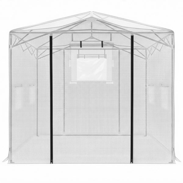 8x12ft Foldable Greenhouse Shed - Plastic Sprayed Iron Pipe Mesh