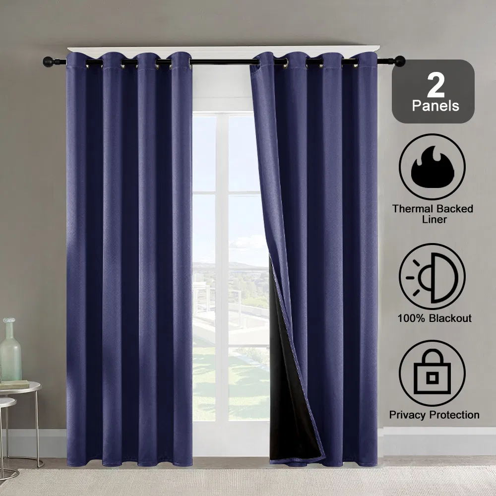 Thermal Insulated Blackout Curtains Set of 2 - 52" x 84"