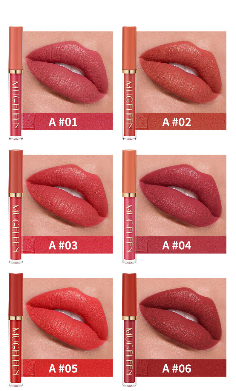 6-Piece Velvet Matte Liquid Lipstick Set - Long-Lasting Waterproof Lip Color