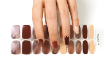 Korean Semi Cured Nail Stickers for Nail Art - Adhesive Gel Decals