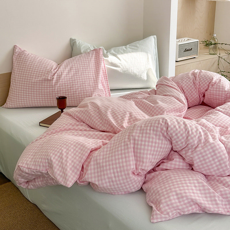 Four-Piece Cotton Bed Sheet Set - Multiple Sizes & Patterns