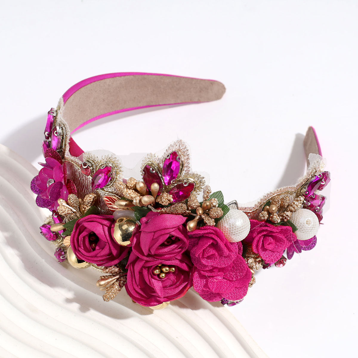 Baroque Rhinestone Pearl Headband – Multiple Colors