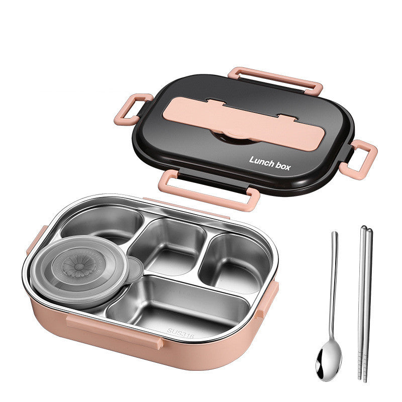 Large Capacity Insulated Stainless Steel Lunch Box with Multiple Grids