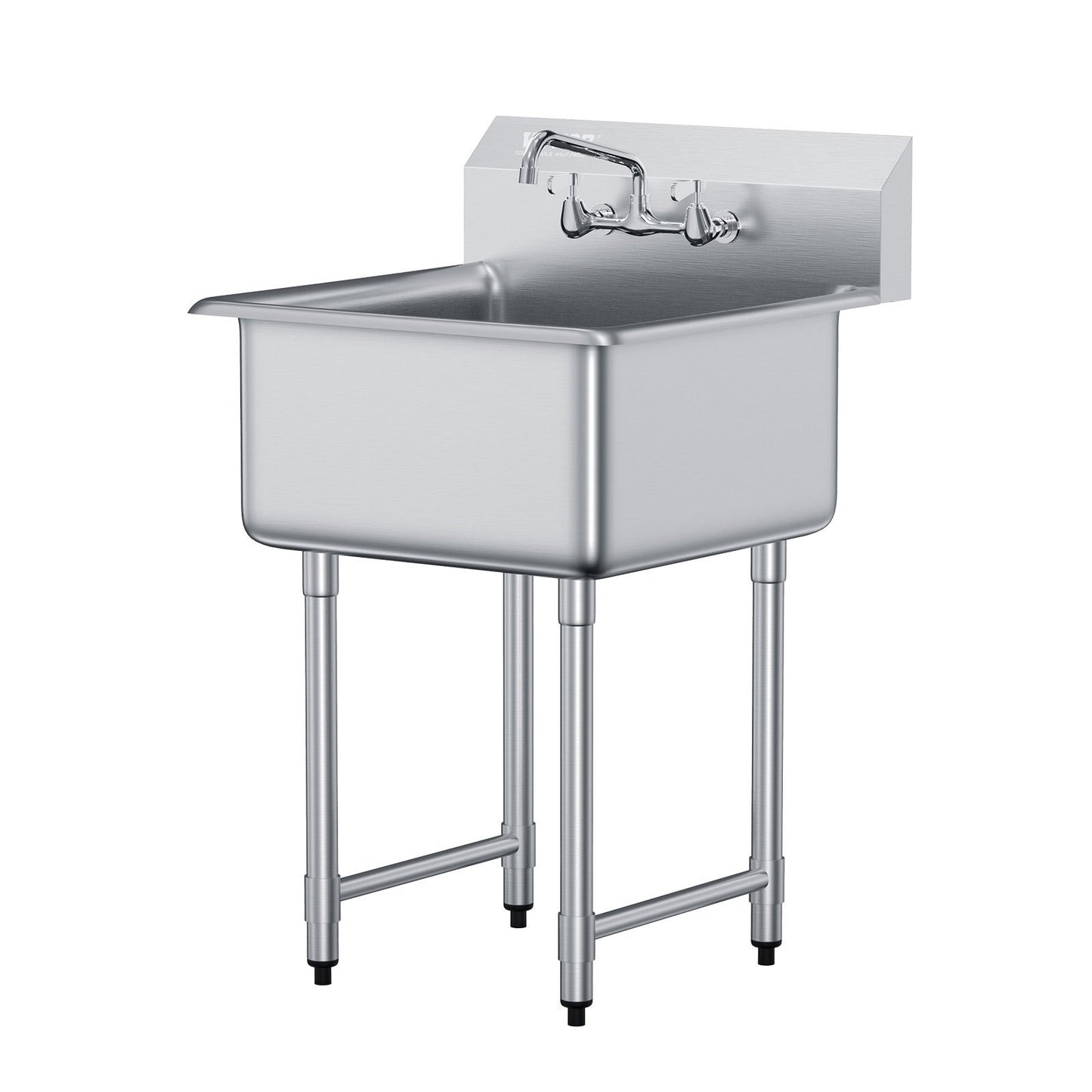 Stainless Steel Utility Sink with Faucet & Legs - 27x41 Inch