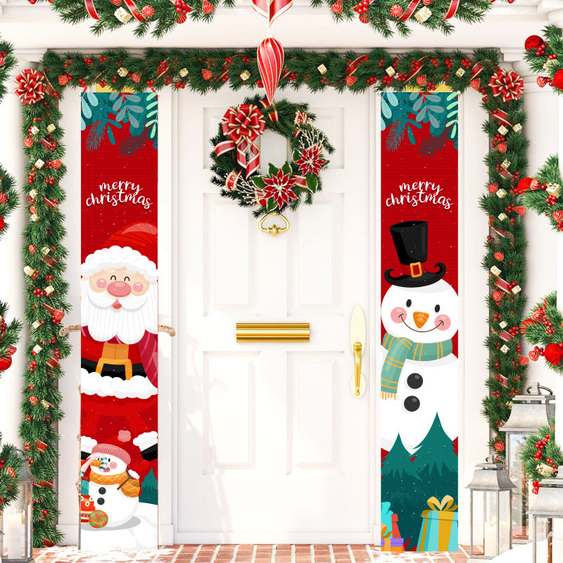 Christmas Lattice Curtain Hanging Flag for Festive Decor - Multiple Styles