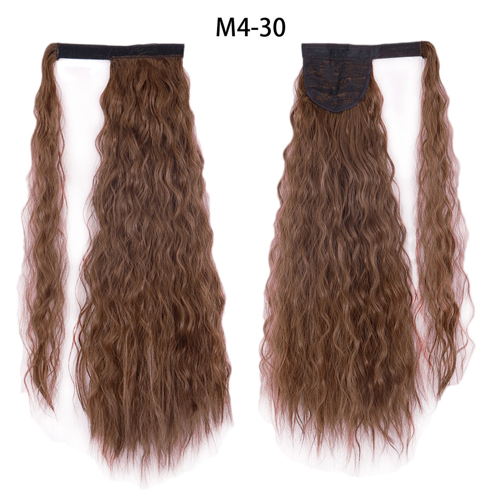 Water Wave Ponytail Wig with Velcro Band High Temperature Synthetic Hair