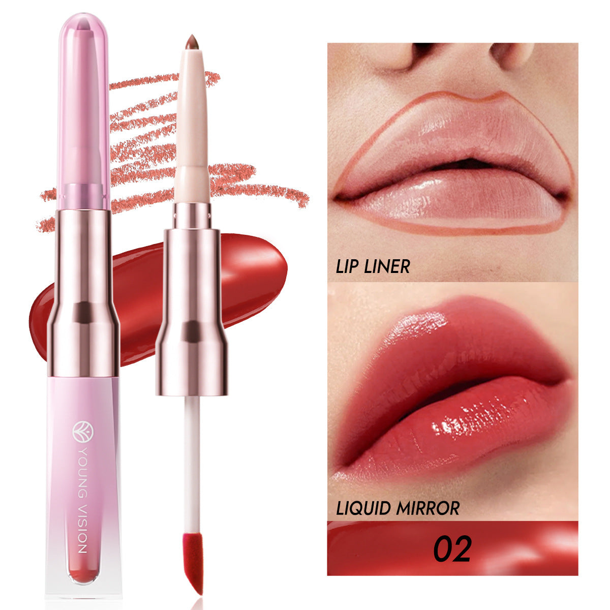 Multi-Purpose Lip Gloss Stick Set - Natural Colors, 0.2g & 5ml