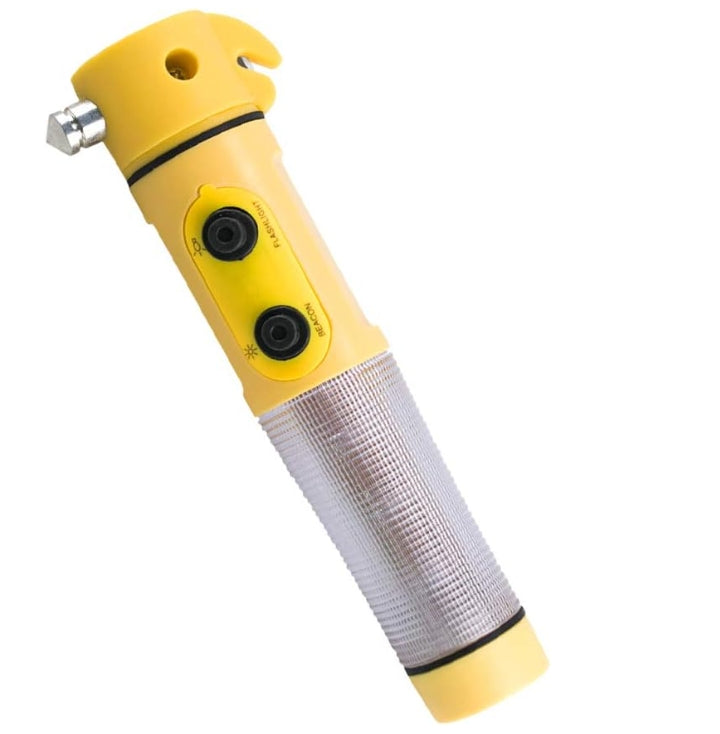 Multi-Functional Car Safety Hammer with Flashlight and Seat Belt Cutter