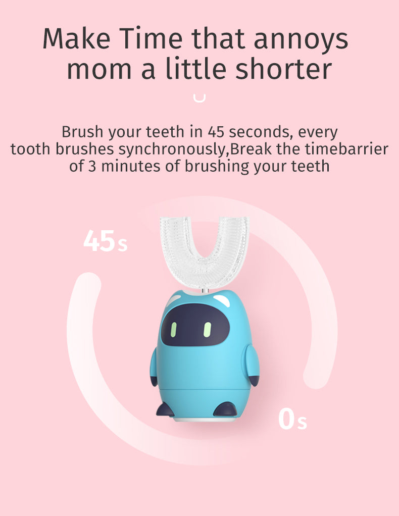 Children's Electric U-Shaped Toothbrush for 2-6 Years Old - Rechargeable & Waterproof