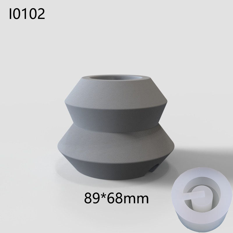 Creative Cement Lamp Holder Mold with Thread Design for Home Decor