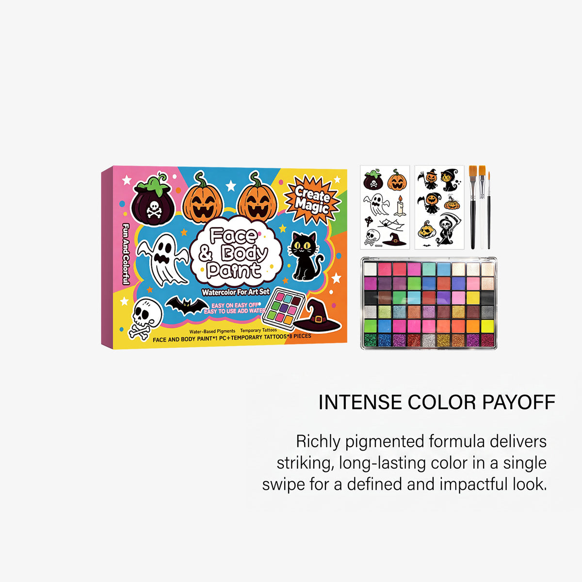 Kids Face Painting Set Natural Vibrant Colors Safe for Children Halloween