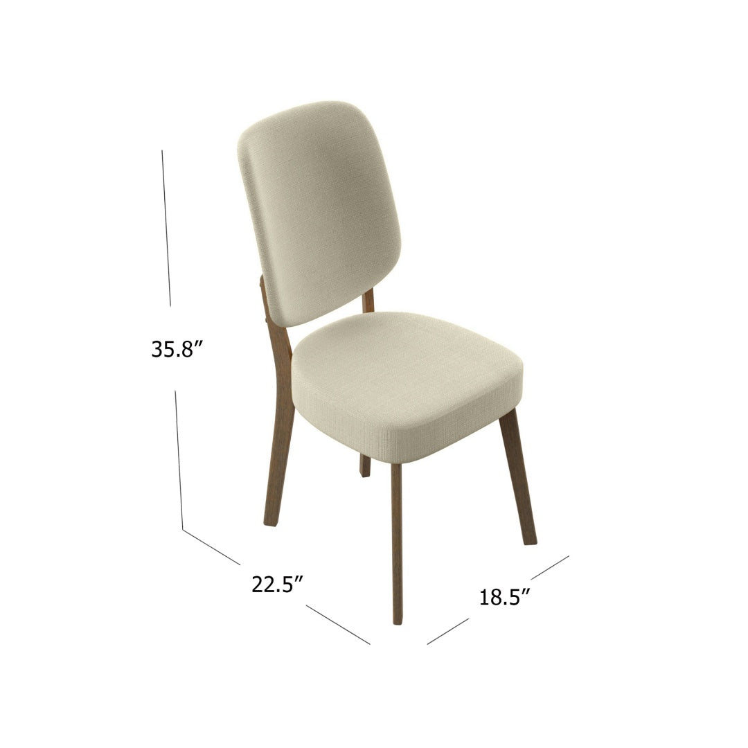 Mid-Century Modern Upholstered Dining Chairs Set of 2 - Oatmeal