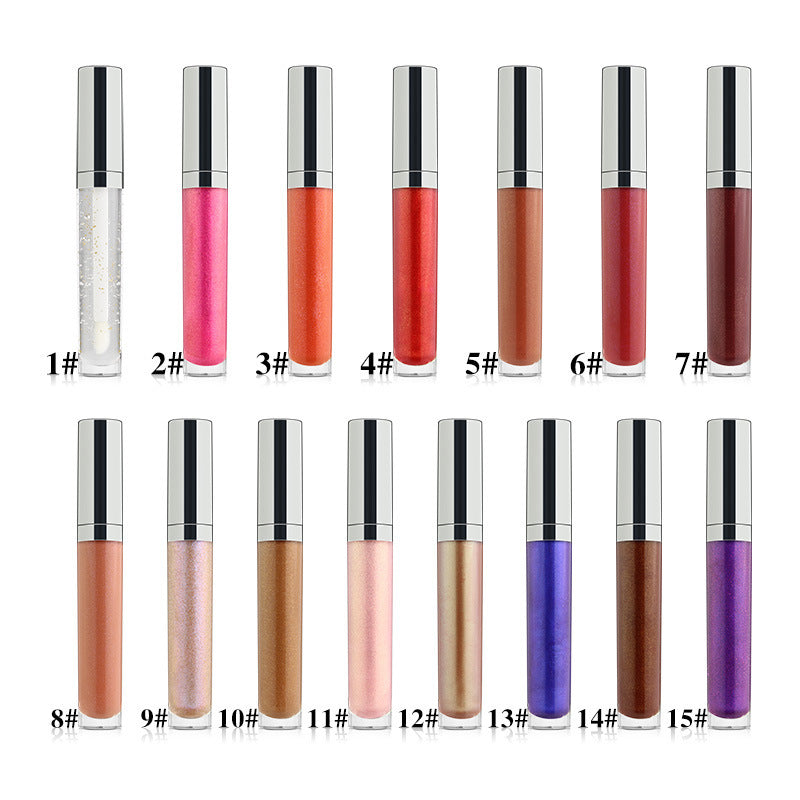 Clear Lip Oil & Gloss - Moisturizing Pearl Lip Shine in Round Tube