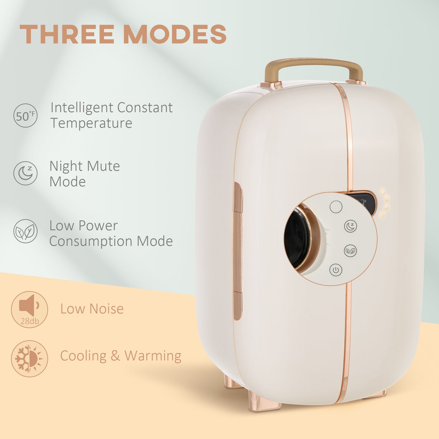 12L Portable Skincare Fridge with LED Display for Beauty & Makeup, White