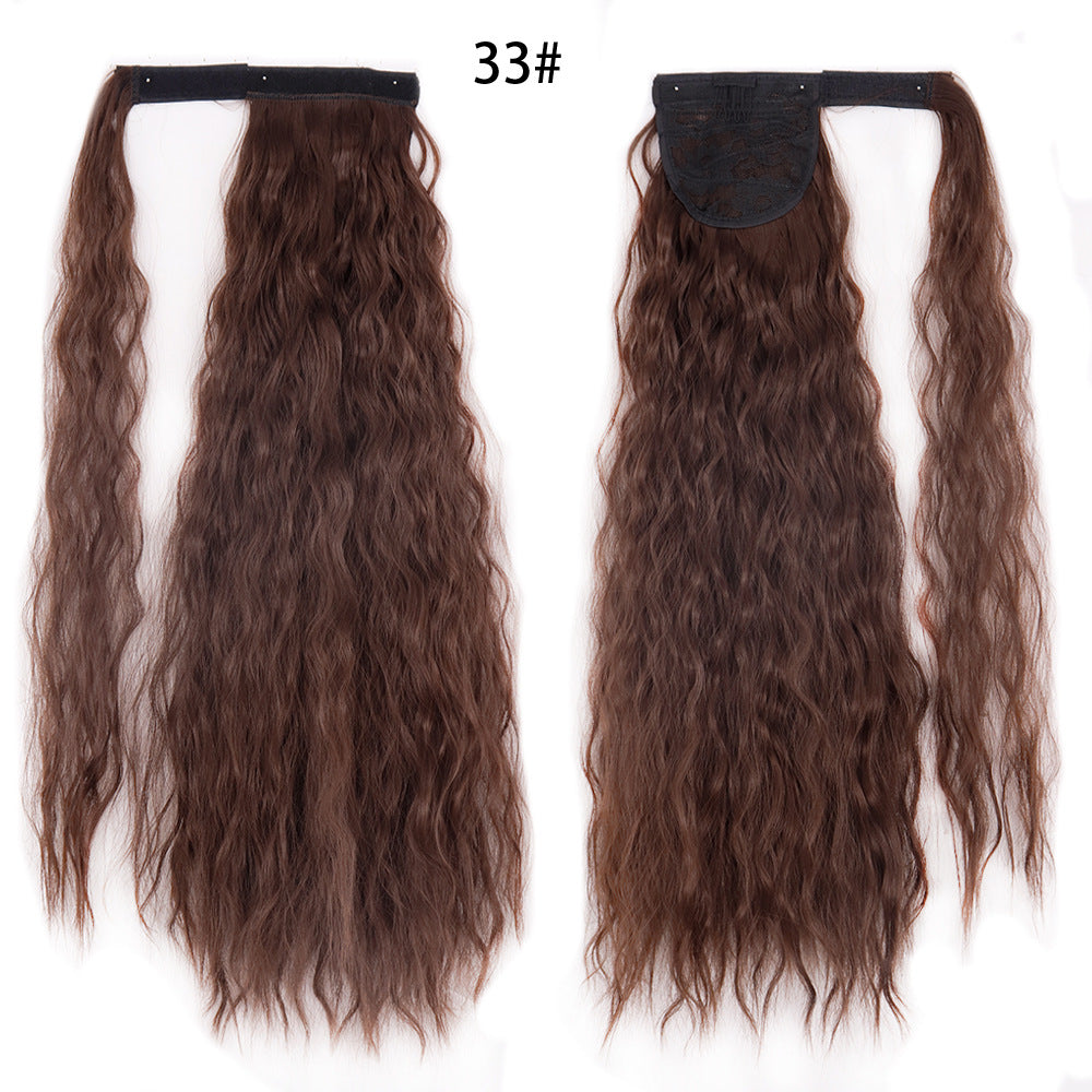 Water Wave Ponytail Wig with Velcro Band High Temperature Synthetic Hair