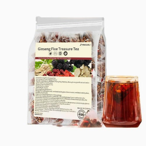 Ginseng Five-Treasure Herbal Tea Blend - 100g Nutrient-Rich Infusion