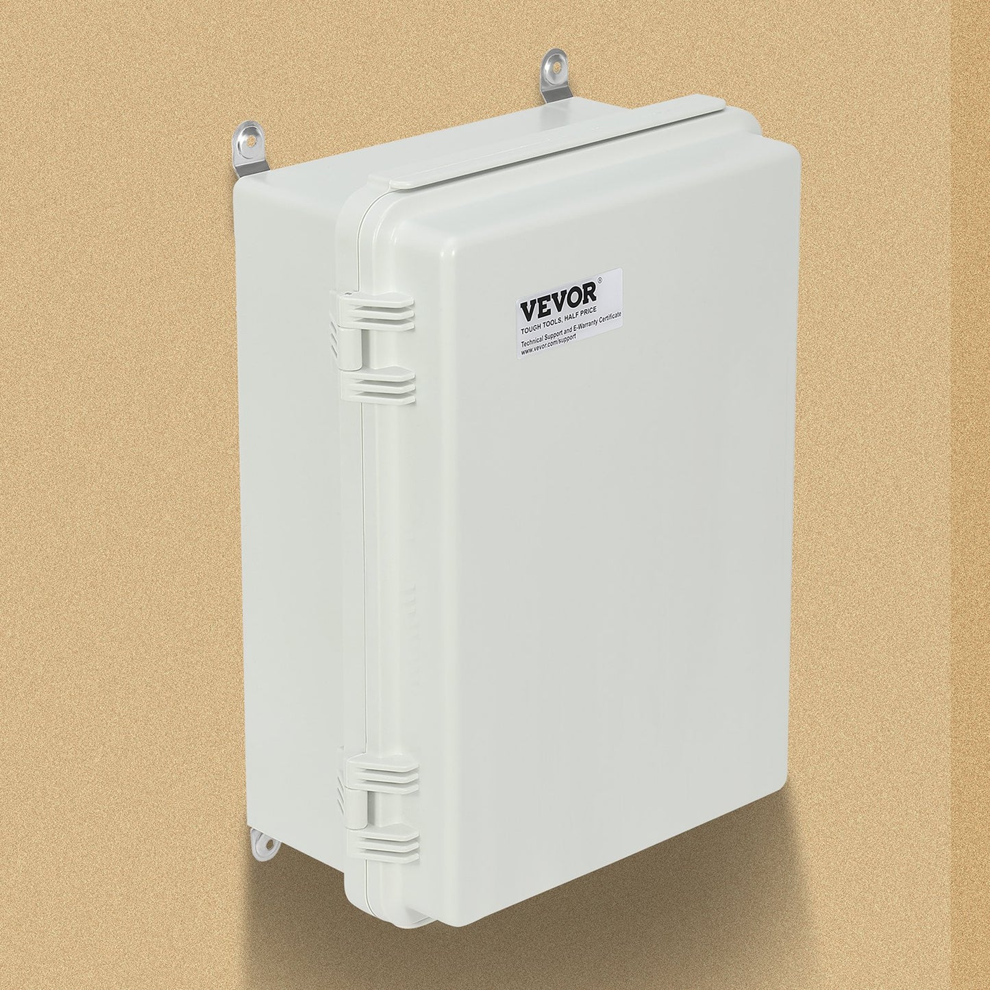 Outdoor Waterproof Electrical Junction Box - ABS Plastic Enclosure with Hinged Cover, Stainless Steel Latch, IP67 Dustproof Waterproof, 16.93 x 12.99 in