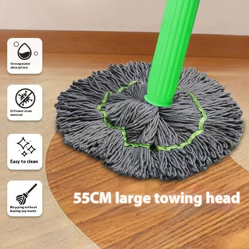 Self-Twisting Rotating Mop with Large Cloth for Dry & Wet Cleaning