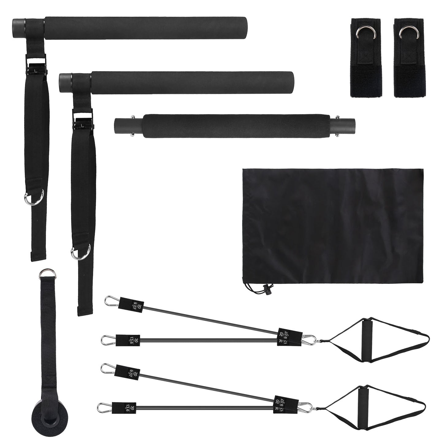 Multifunctional Pilates Bar Kit with Elastic Resistance Bands