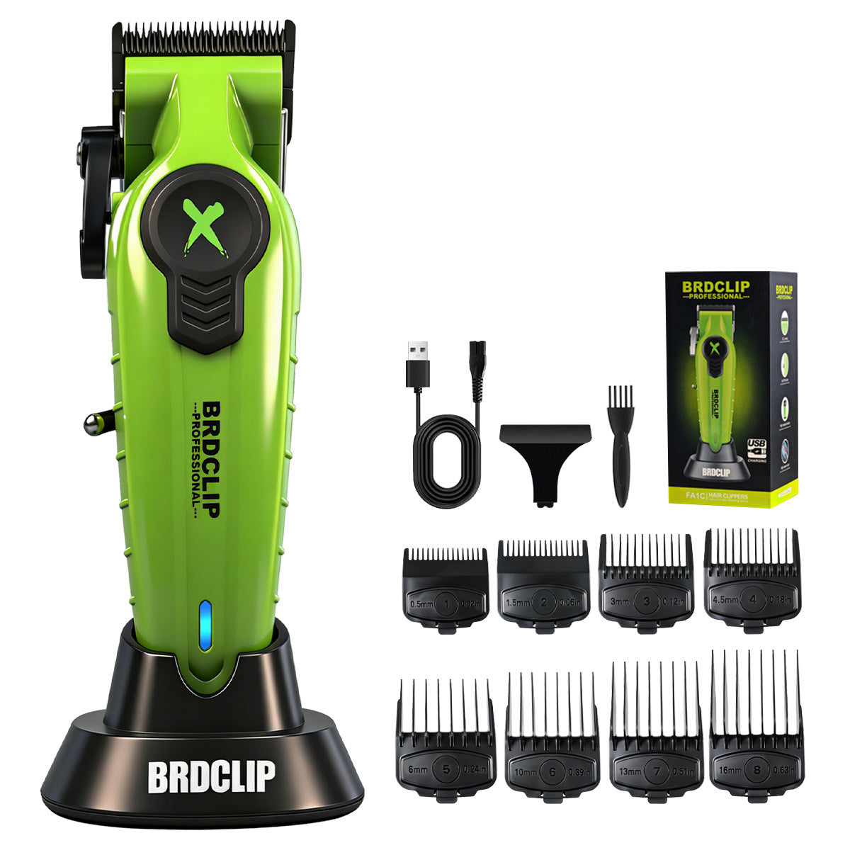 High Power Rechargeable Hair Clipper with Ceramic Tip and Multiple Combs