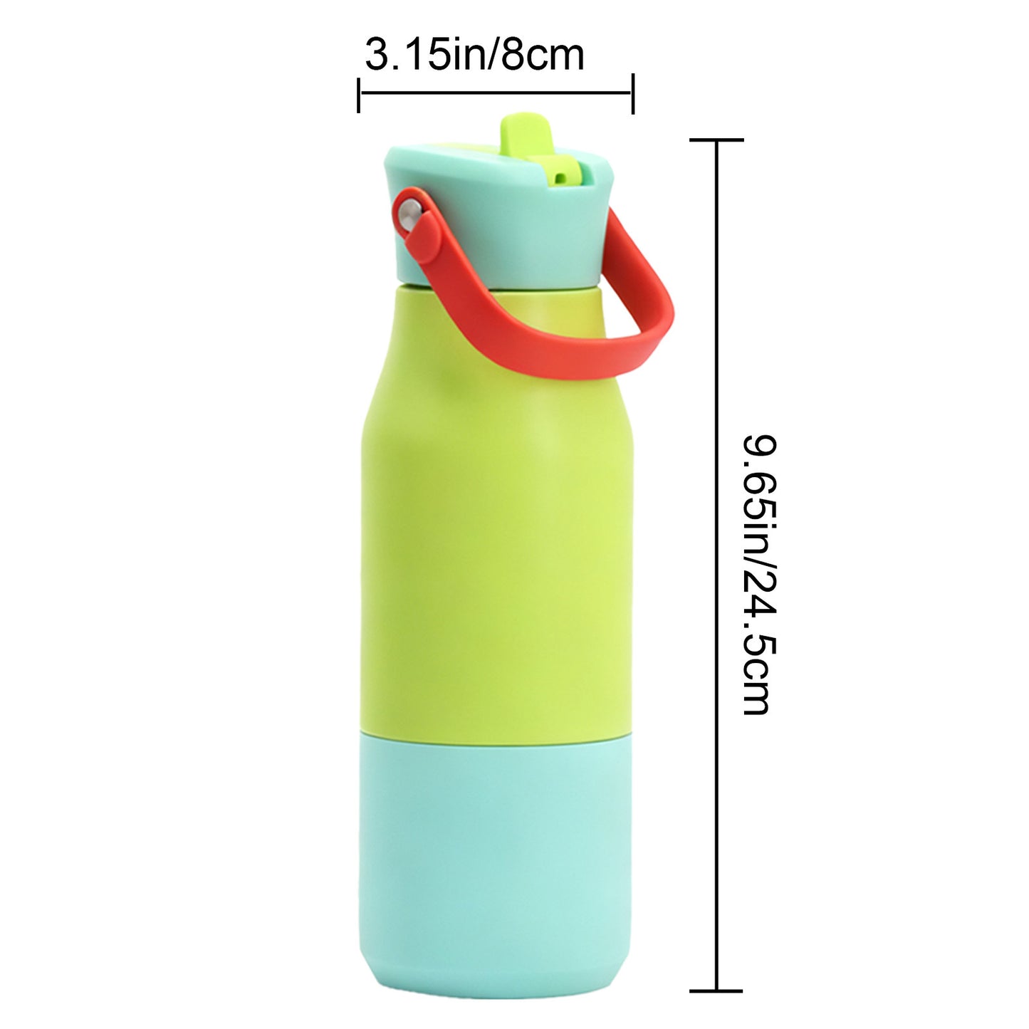 Insulated Stainless Steel Bottle with Detachable Handle - 650ml, Multiple Colors