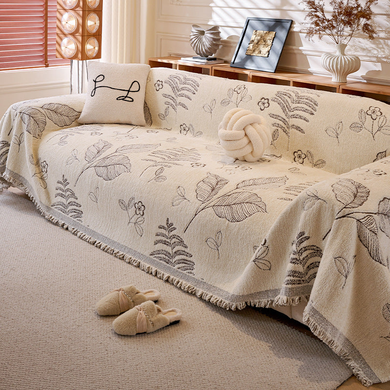Winter Plush Chenille Sofa Cover - Luxury Dust Protector for Home