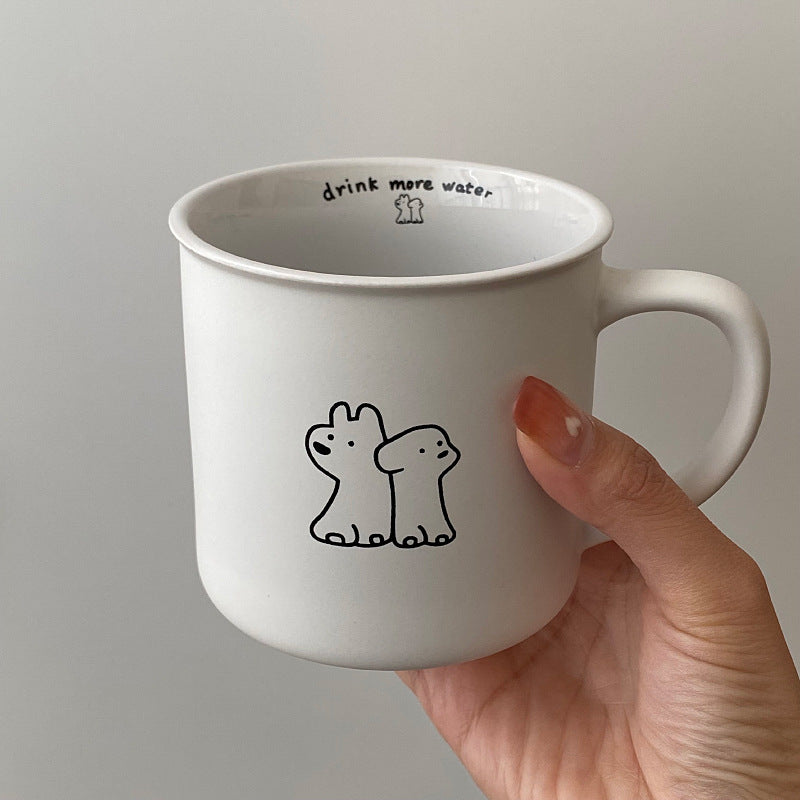 Cute Puppy Mug Set - Small Ceramic Water Cups for Coffee or Tea