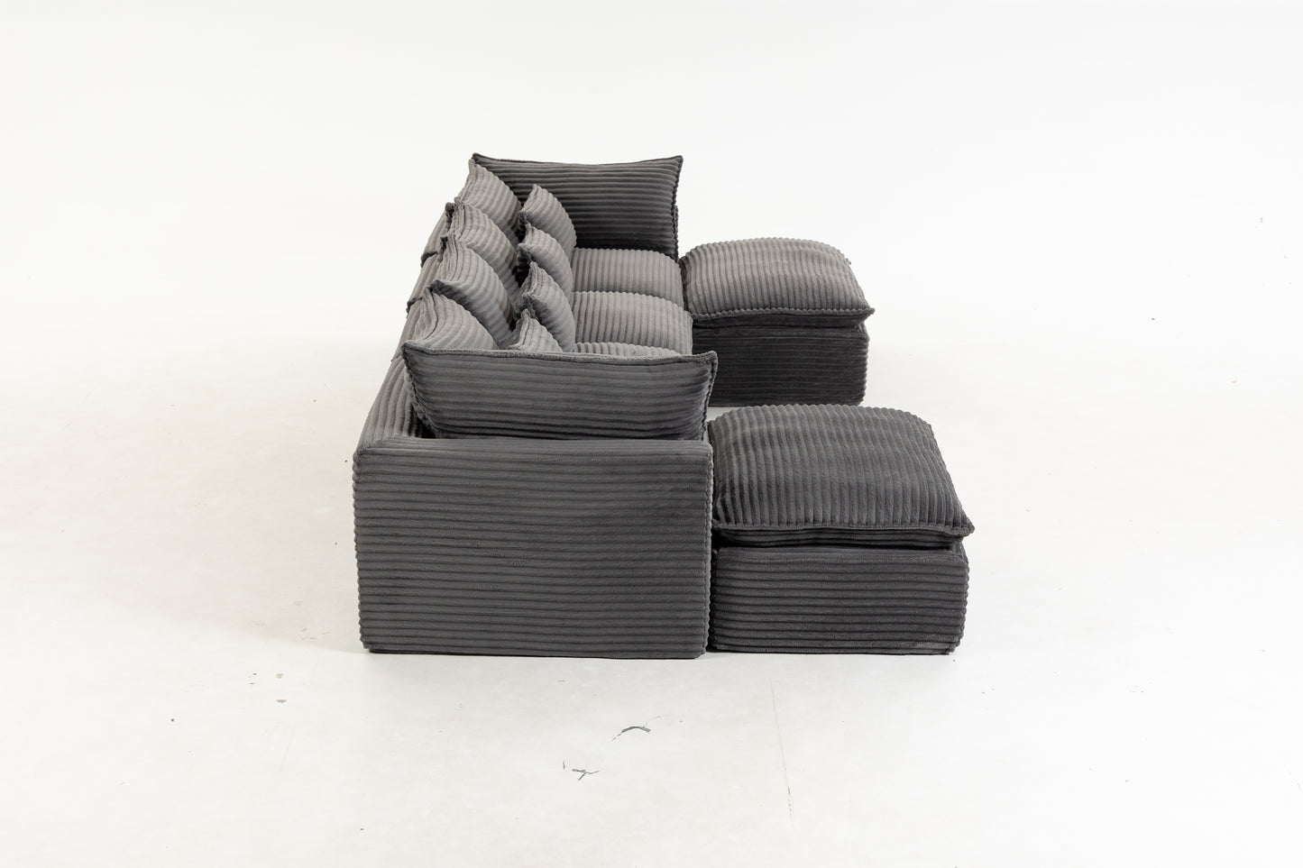 Oversized Modular Sectional Sofa - 129.8" Wide, Antique Grey